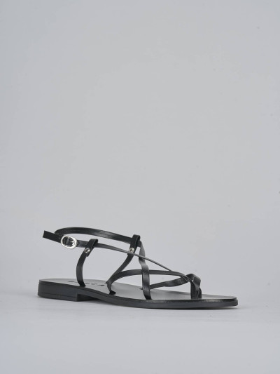 Sandali tacco 1cm pelle nero