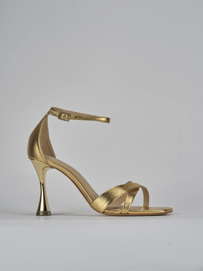 Sandali tacco 9cm pelle oro