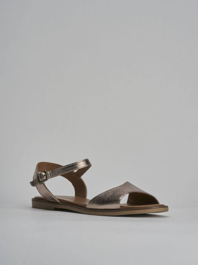 Sandali tacco 1cm pelle bronzo