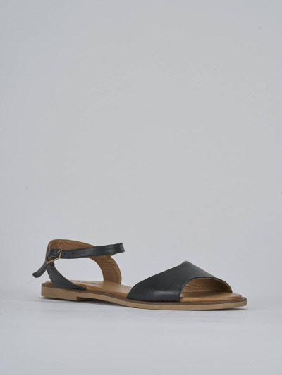Sandali tacco 1cm pelle nero