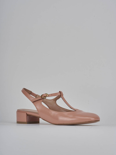 Décolleté e slingback tacco 3cm vernice rosa