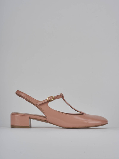 Décolleté e slingback tacco 3cm vernice rosa