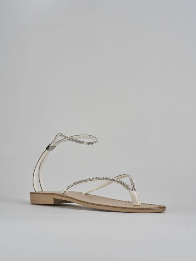 Sandalo tacco 1cm argento pelle