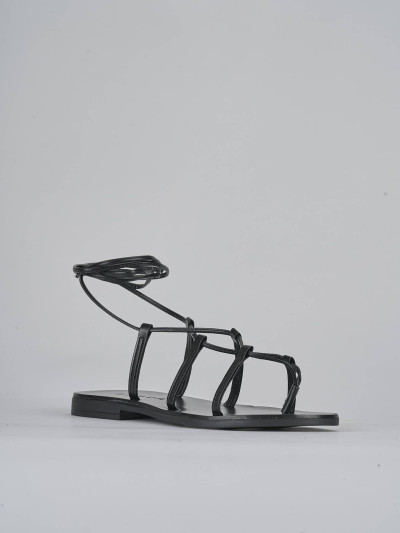 Sandali tacco 1cm pelle nero