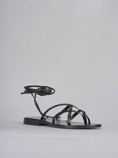Sandali tacco 1cm pelle nero