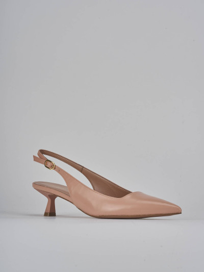 Décolleté e slingback tacco 5cm pelle rosa