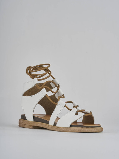 Sandali tacco 1cm pelle bianco