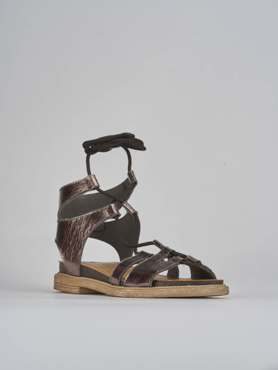 Sandali tacco 1cm pelle argento