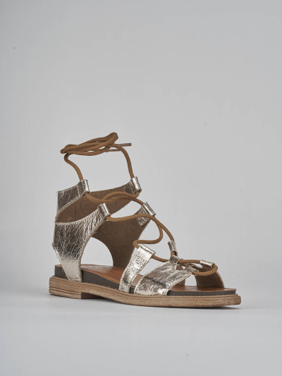 Sandali tacco 1cm pelle oro