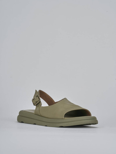 Sandali zeppa tacco 3cm pelle verde