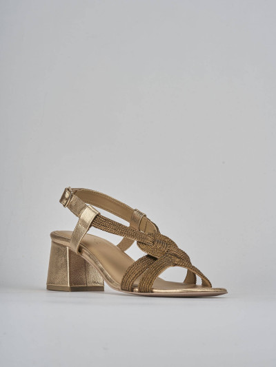 Sandali tacco 5cm pelle bronzo
