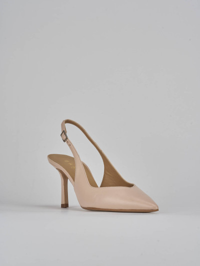 Slingback decolte tacco 7 cm rosa pelle