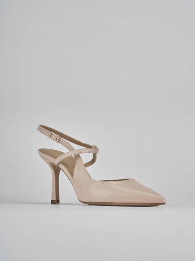 Décolleté e slingback tacco 7cm pelle rosa