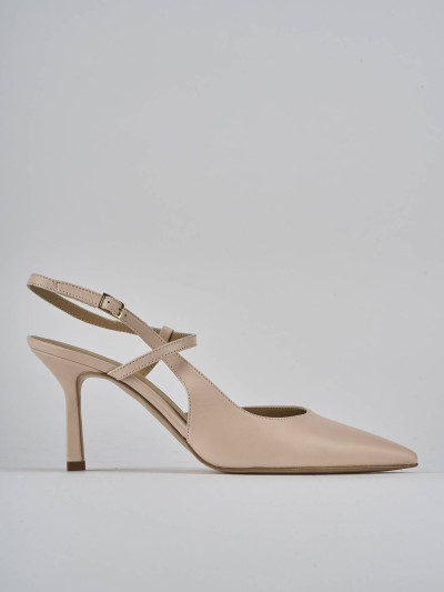 Décolleté e slingback tacco 7cm pelle rosa