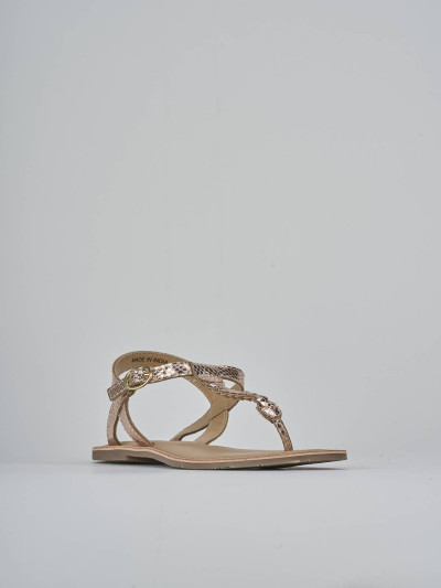 Sandali tacco 1cm pelle oro