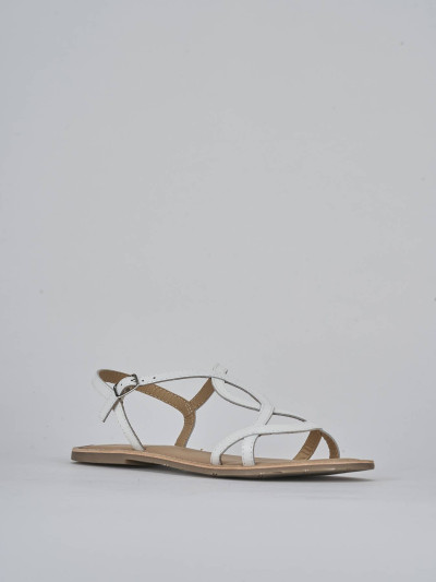 Sandali tacco 1cm pelle bianco