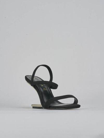 Sandali tacco 8cm pelle nero