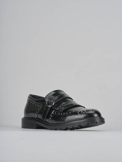 Mocassini tacco 2cm pelle nero