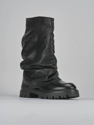 Stivaletti tacco 3cm pelle nero
