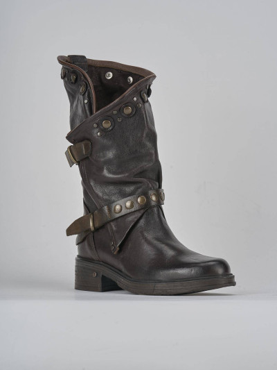 Stivaletti tacco 3cm pelle testa