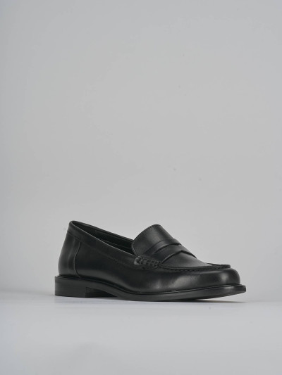 Mocassini tacco 1cm pelle nero