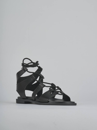 Sandali tacco 1cm pelle nero