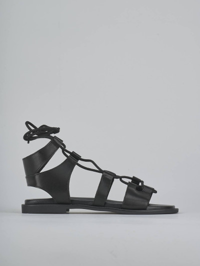 Sandali tacco 1cm pelle nero