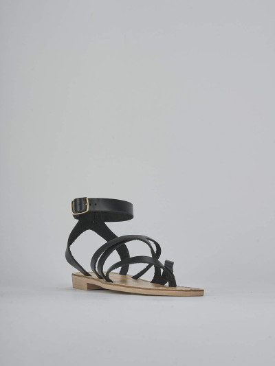 Sandali tacco 1cm pelle nero