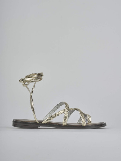 Sandali tacco 1cm laminato oro