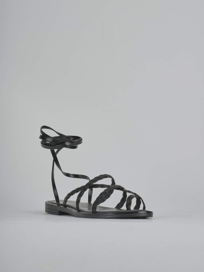 Sandali tacco 1cm pelle nero