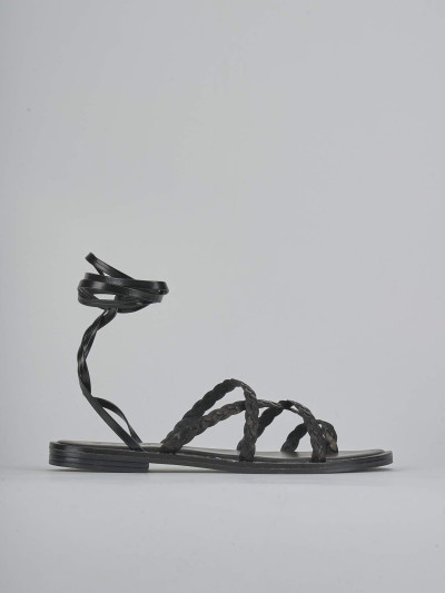 Sandali tacco 1cm pelle nero