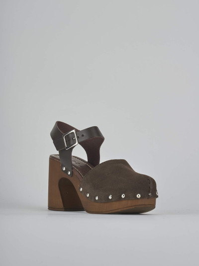 Sandali tacco 9cm camoscio testa