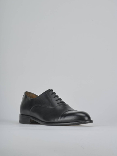 Stringate tacco 1cm pelle nero