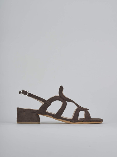Sandali tacco 3cm camoscio testa