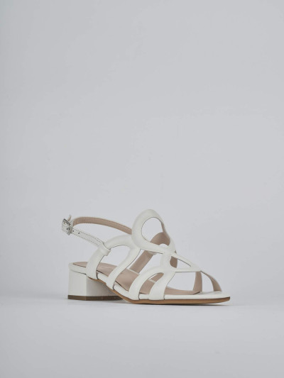 Sandali tacco 3cm pelle bianco