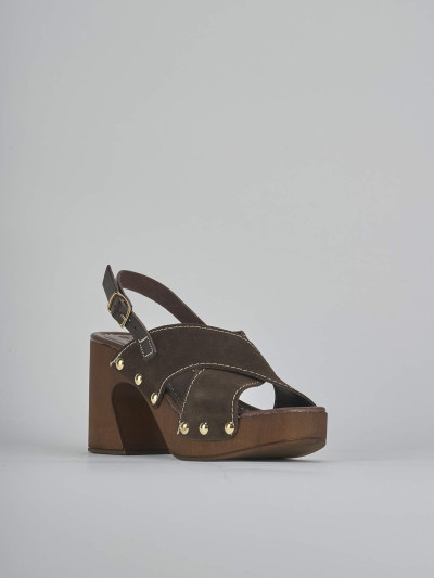 Sandali tacco 9cm camoscio testa