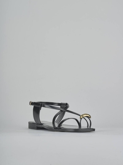 Sandali tacco 1cm pelle nero