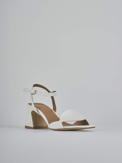 Sandali tacco 5cm pelle bianco