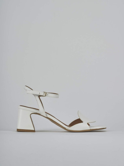 Sandali tacco 5cm pelle bianco