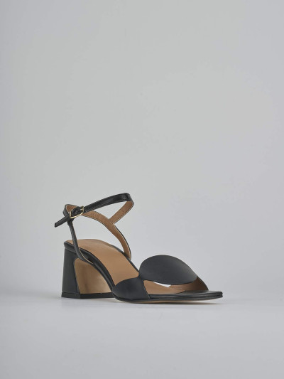 Sandali tacco 5cm pelle nero