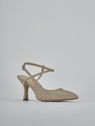 Décolleté e slingback tacco 7cm pelle beige