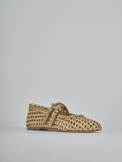 Ballerine tacco 1cm pelle oro