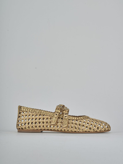 Ballerine tacco 1cm pelle oro
