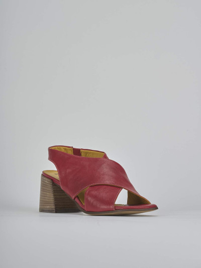 Sandali tacco 6cm pelle rosso