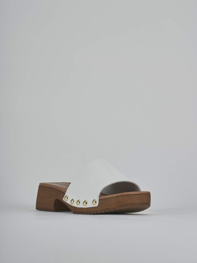 Ciabatte tacco 3cm vernice bianco