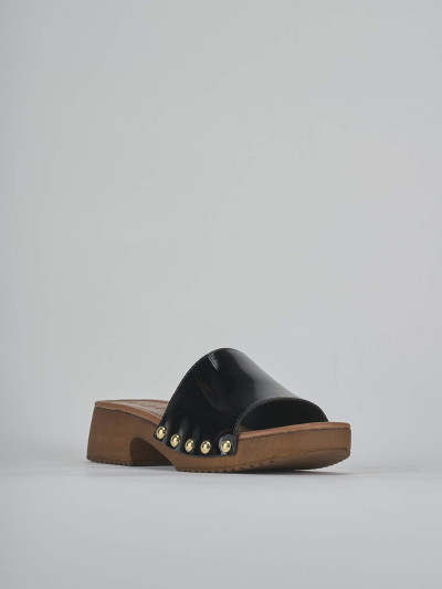 Ciabatte tacco 3cm vernice nero