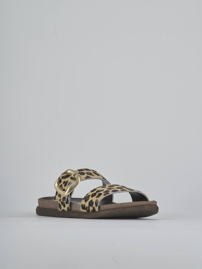 Ciabatte tacco 1cm cavallino multicolor