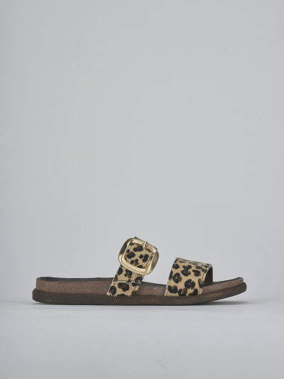 Ciabatte tacco 1cm cavallino multicolor