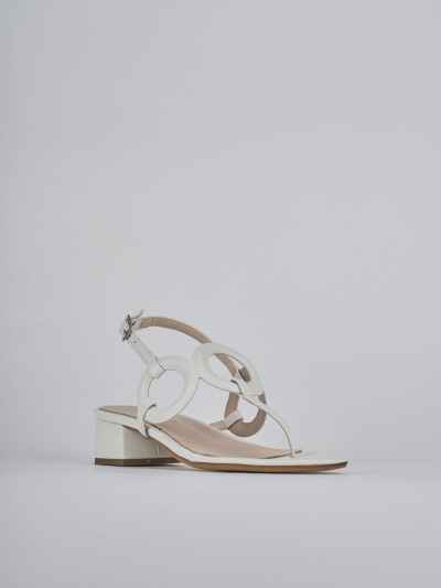 Sandali tacco 3cm pelle bianco