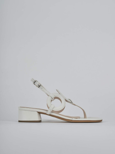 Sandali tacco 3cm pelle bianco